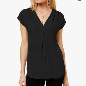 INC black vneck blouse